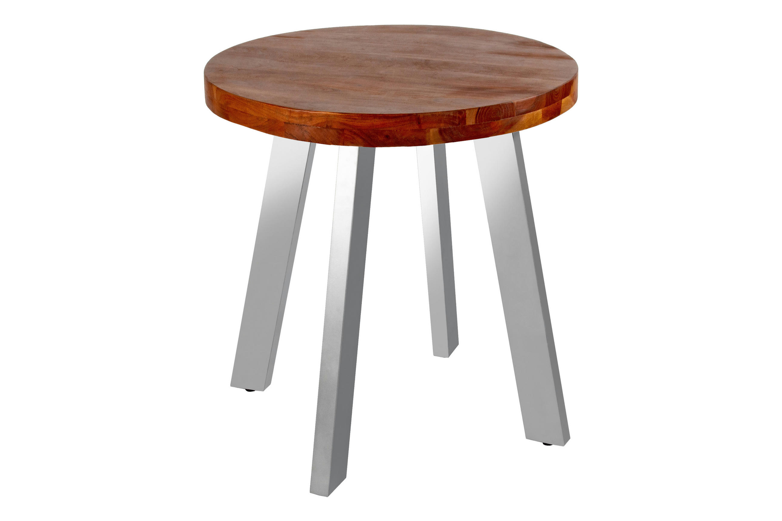 ESSTISCH SOPHIA - Silberfarben/Braun, Holz/Metall (100/100/78cm) - SAM
