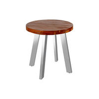 ESSTISCH SOPHIA - Silberfarben/Braun, Holz/Metall (80/80/78cm) - SAM
