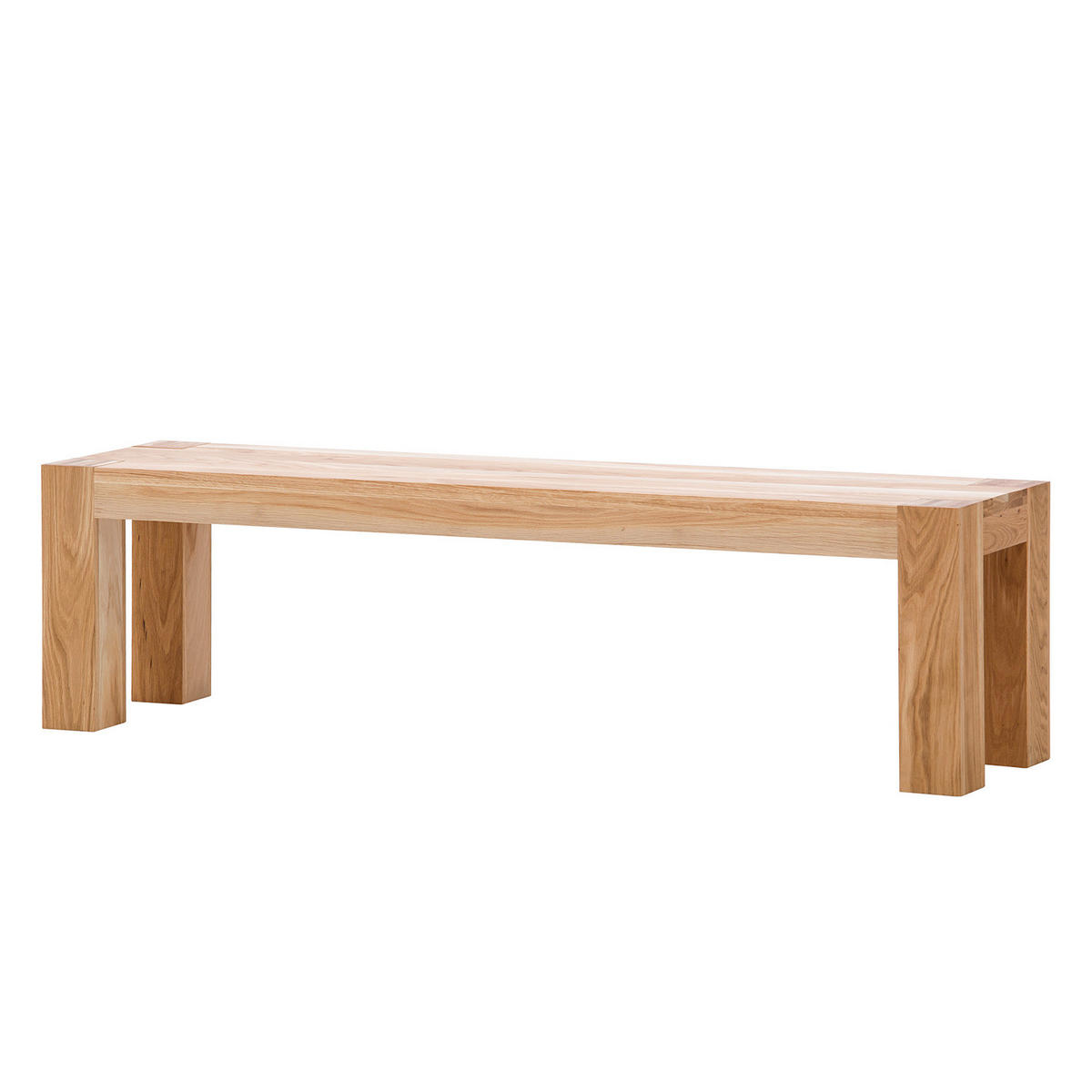 SITZBANK - Eiche massiv - Eichefarben, Holz (165/45/39cm) - home24