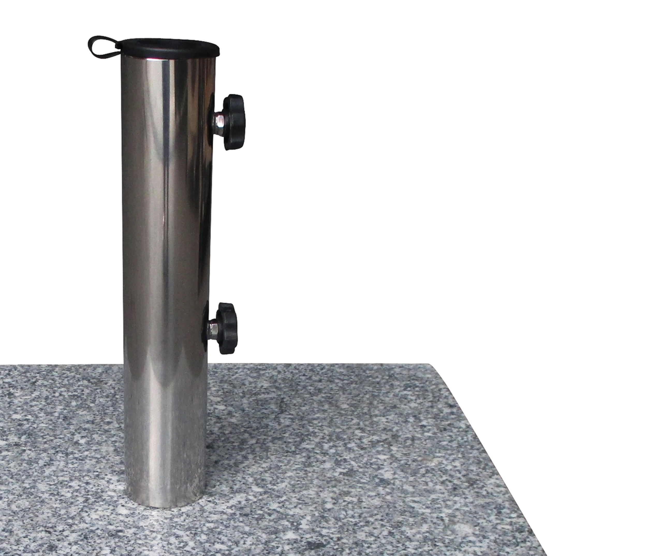 SCHIRMSTÄNDER Sarah mit Rollen 50kg - für Marktschirme / Kurbelschirme - aus massivem echtem Granit - für Schirmstöcke bis 58mm - - Grau, Stein (50/50cm) - TPFGarden