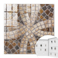 SCHLÜSSELBOX Weiß 30x30 cm – Türöffnung nach rechts - Stilvolles Mosaik - Braun, Metall (30/30/5cm) - TULUP
