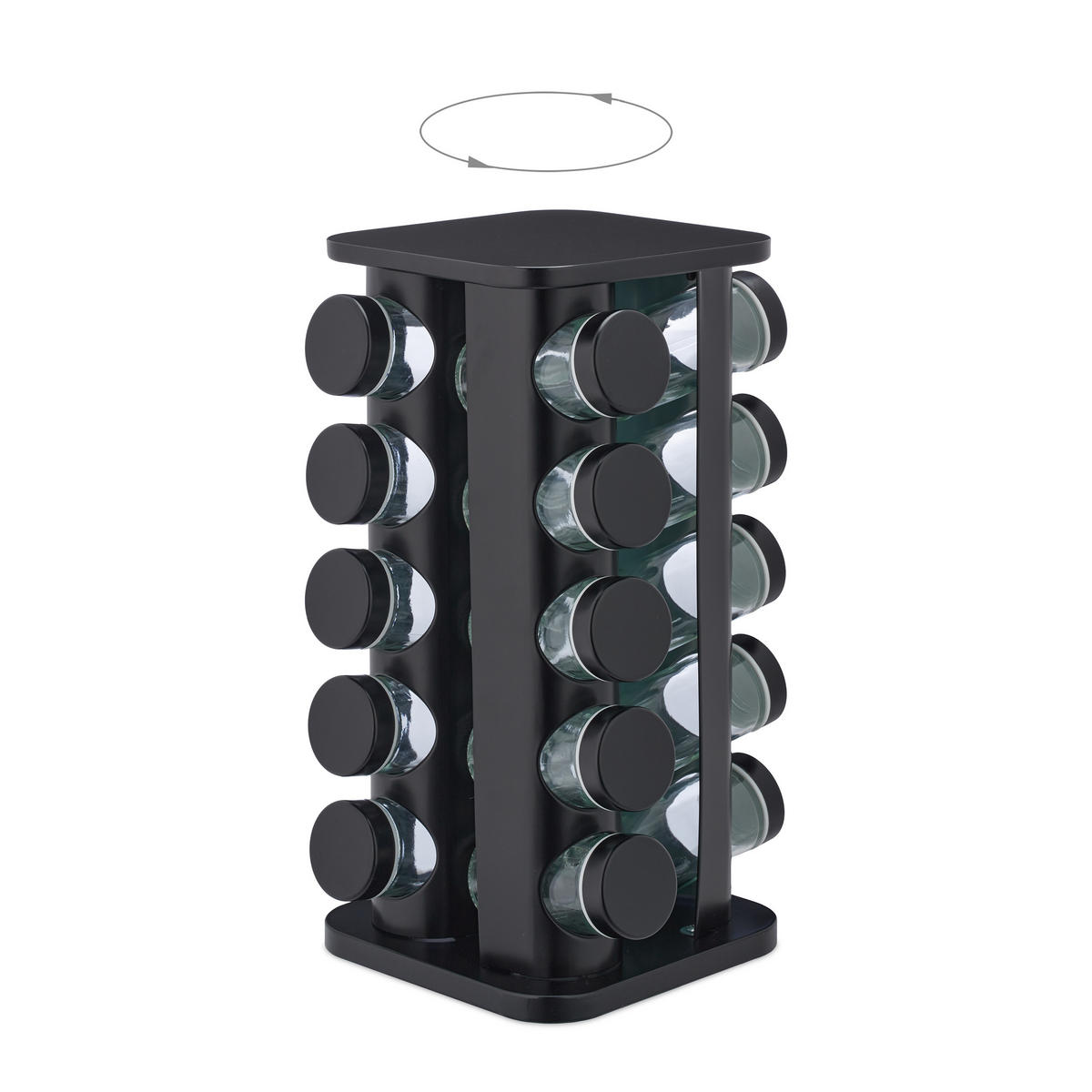 21-DIELNY stojan na korenie - viacfarebná, kov/sklo (20/33.5/20cm) - Relaxdays