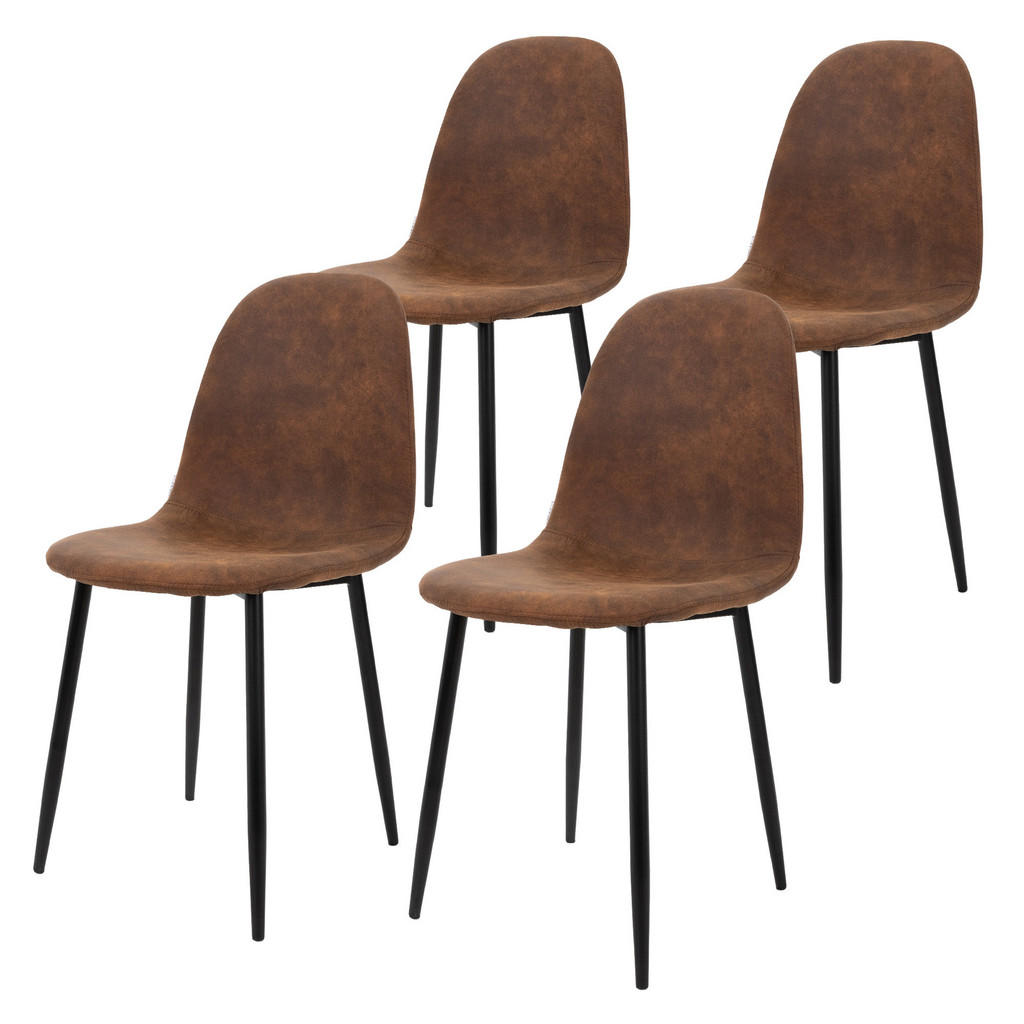 ML-DESIGN JÍDELNÍ ŽIDLE, sada 4 ks, hnědá, umělá kůže