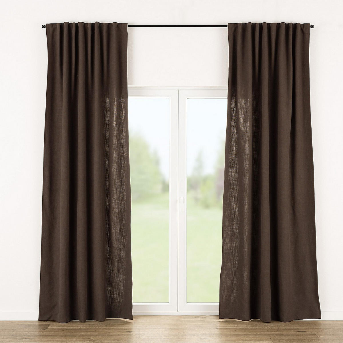 FERTIGVORHANG 140x280cm dunkelbraun - Dunkelbraun, Textil (140/280cm) - Dekoria