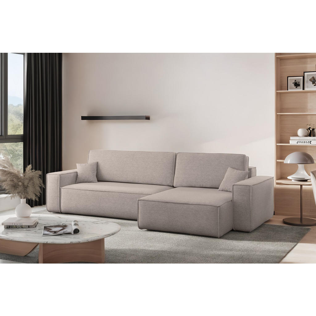 Thumbnail - Kaiser Möbel Ecksofa, Beige, Holz, 4-Sitzer, Füllung: Komfortschaum,Komfortschaum, L-Form, 274x145 cm, Wohnzimmer, Sofas...