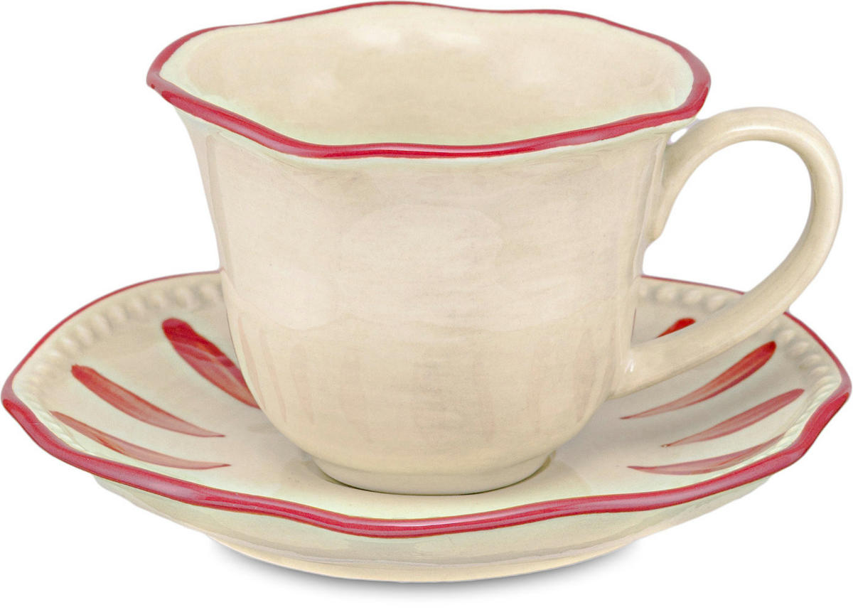 ESPRESSOTASSE mit Untertasse Domitilla Magenta - Multicolor, Keramik (0.09L) - Rose & Tulipani