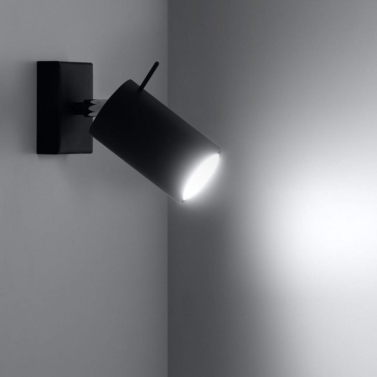 WANDLEUCHTE Ring Stahl Schwarz - Schwarz, Metall (8/15/10cm)