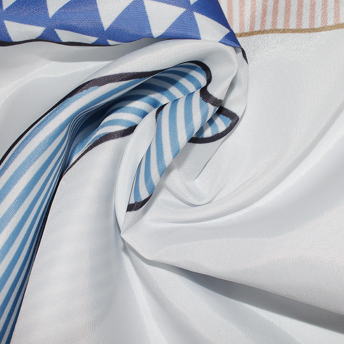 DUSCHVORHANG schnelltrocknend Stoff Polyester wasserdicht maschinenwaschbar Badezimmer 180 x 200 cm - Blau, Textil (180/200cm) - MCBOSON
