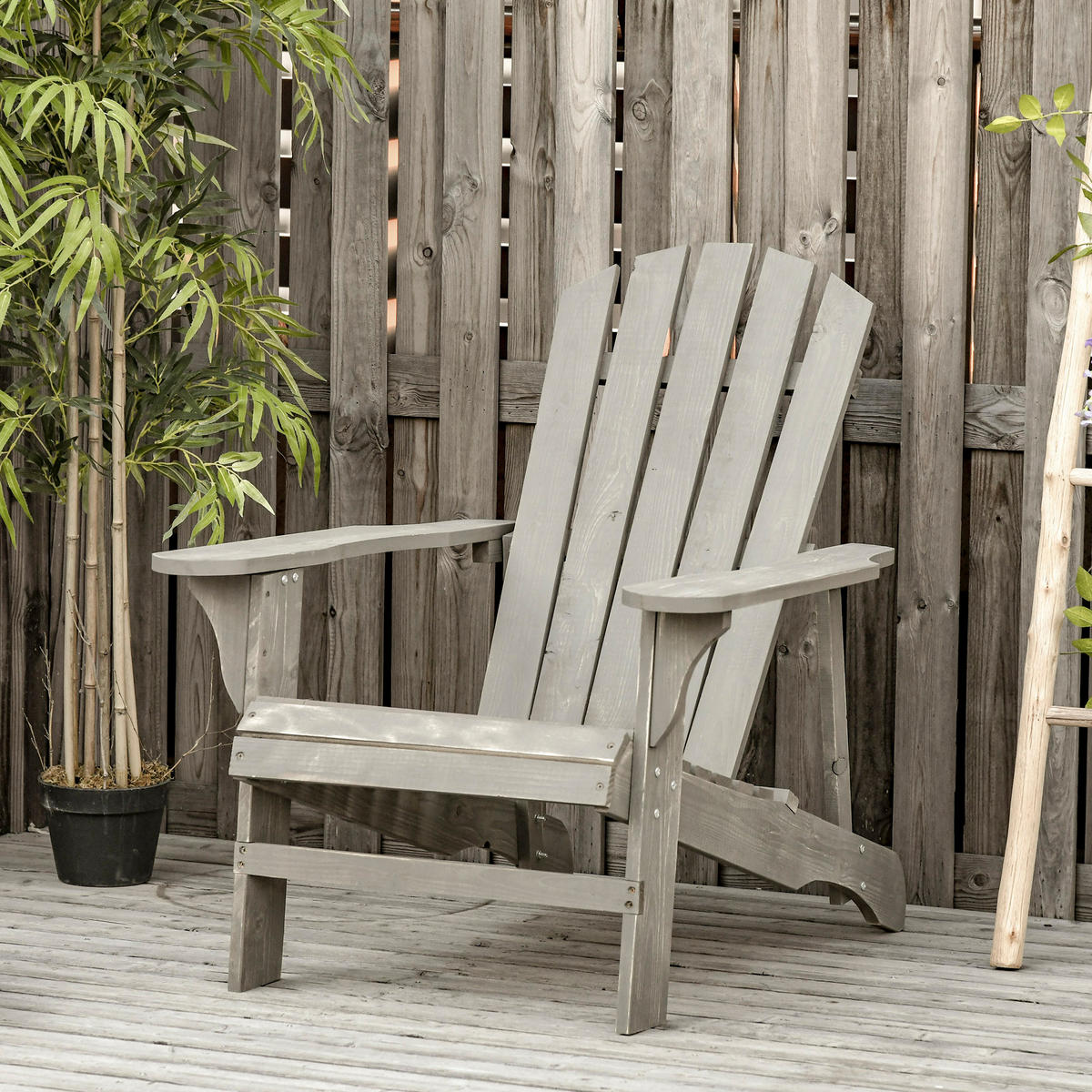 GARTENSTUHL DE-17753 Grau - Grau, Holz (89/88/78cm) - ComfortXL