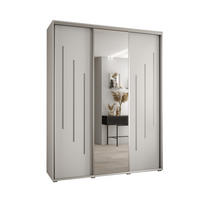 SCHWEBETÜRENSCHRANK 235,2/200/45 3-türig - Silberfarben/Weiß, Holz/Metall (200/235/45cm) - Abiks Möbel