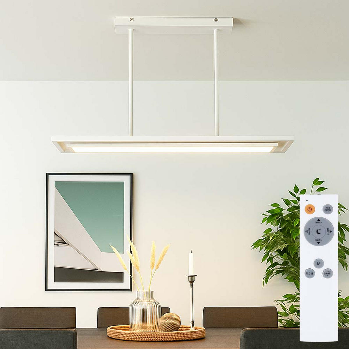 LED HÄNGELEUCHTE Murphy Weiß - Weiß, Metall (85/19/52cm) - Globo Lighting