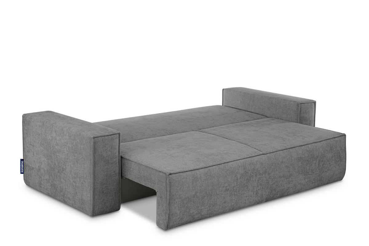 3-SITZER-SOFA NAPI II mit Schlaffunktion, grau - Grau, Textil (244/89/101cm) - KONSIMO®