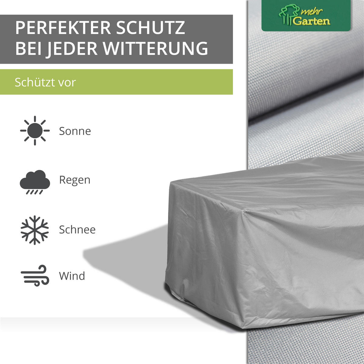 SCHUTZHÜLLE für Loungegruppe L-Form SHP-60063 - Grau, Kunststoff (300/80/300cm) - mehr Garten