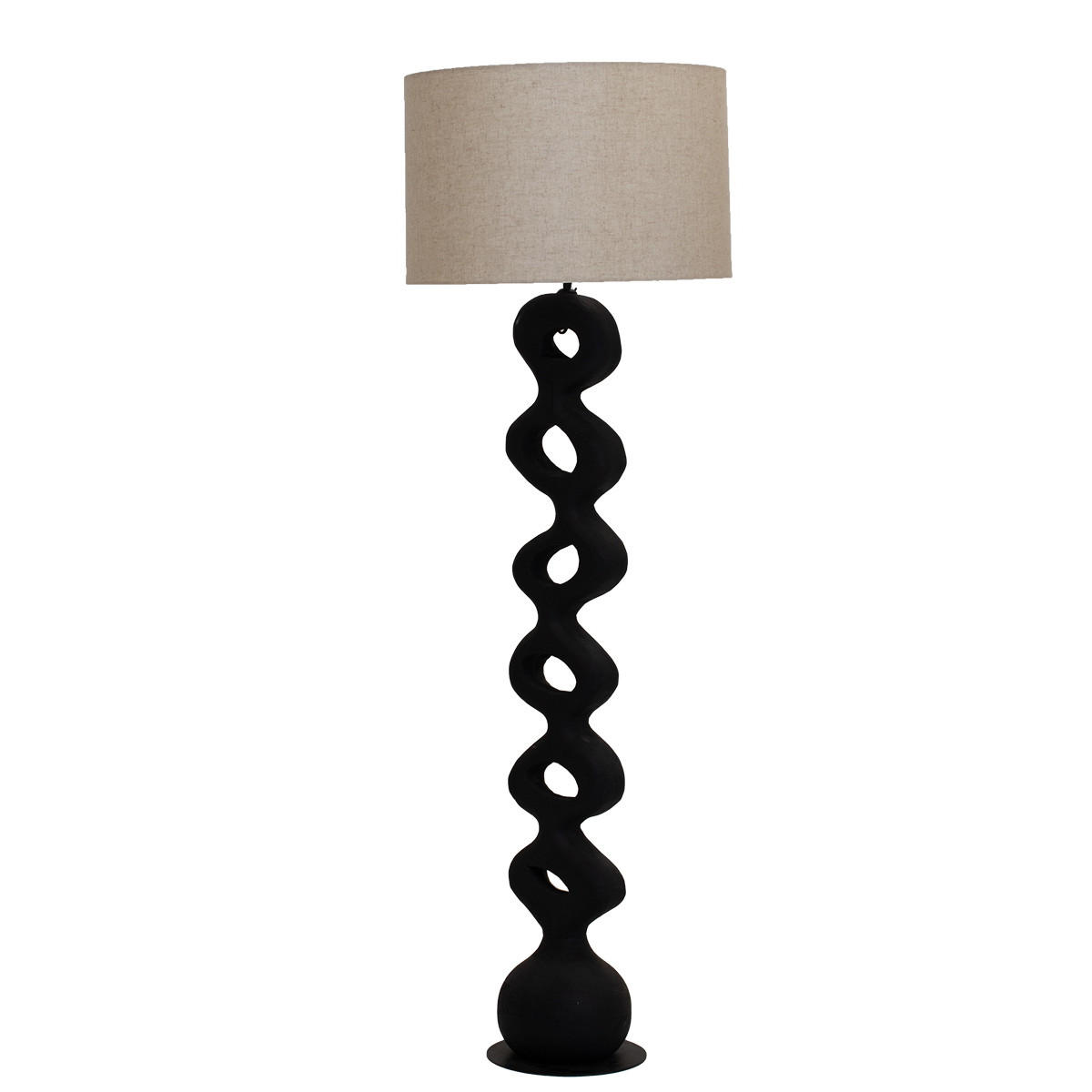 STEHLAMPE aus Mangoholz 155cm, schwarz - Schwarz, Holz (50/50/155cm) - Giga Meubel