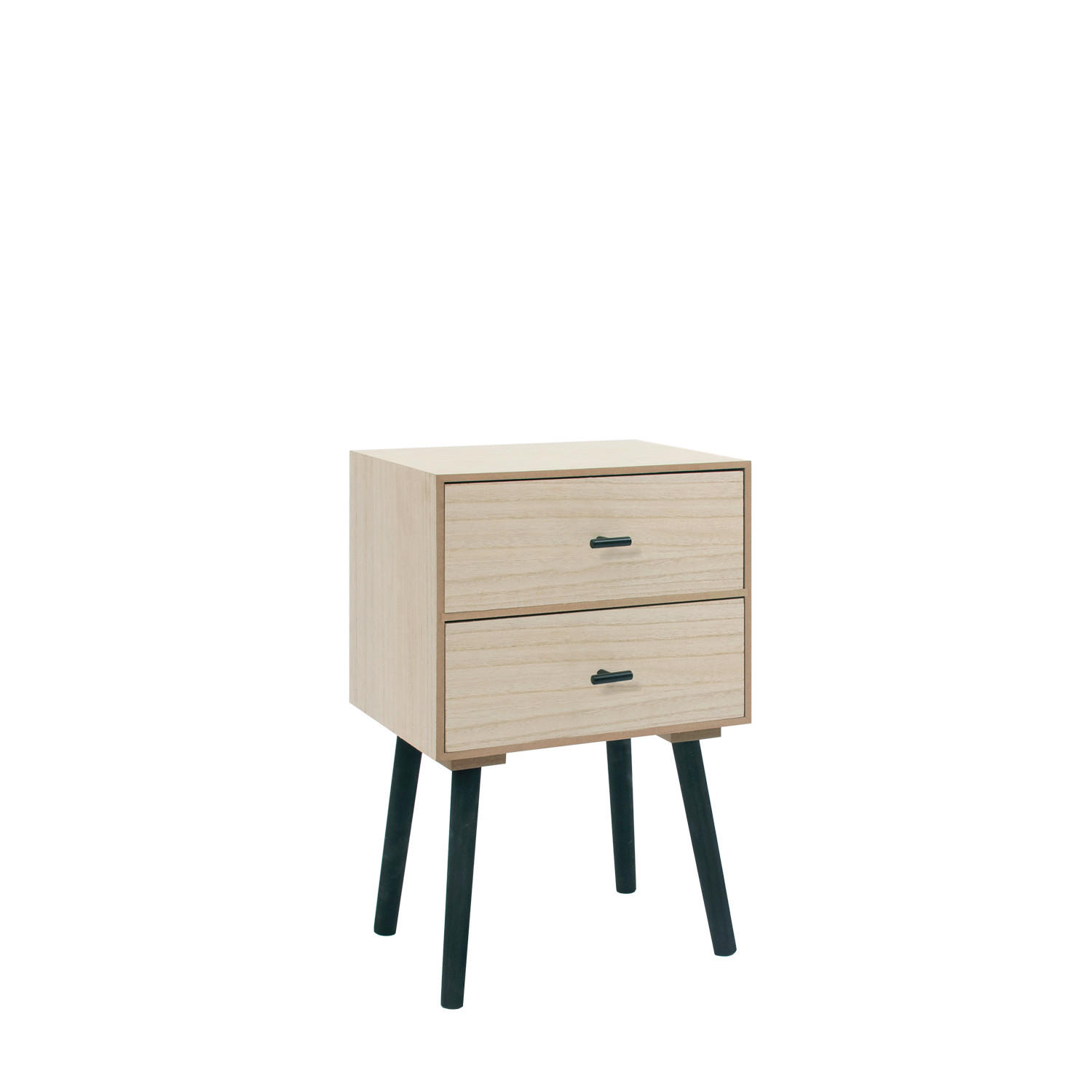 NACHTTISCH 2 SCHUBLADEN Dora Natürlich 35 cm x 55 cm - Naturfarben, Holzwerkstoff (35/55/26cm)