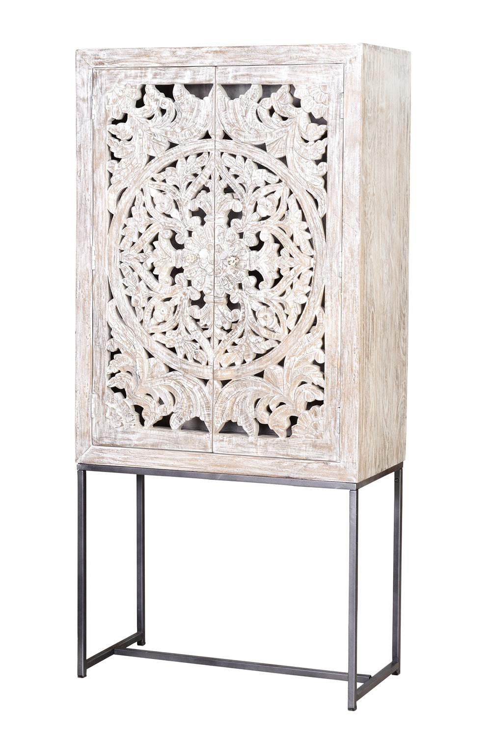 Giner y Colomer Highboard Perlmutt 38x176x85 cm