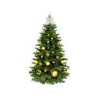 LAALU WEIHNACHTSBAUM geschmückt künstlich mit 73 Ornamenten GOLDEN CHRISTMAS II 210 cm Baum mit Ständer und Christbaumschmuck - Champagner/Goldfarben, Kunststoff (210cm) - LAALU
