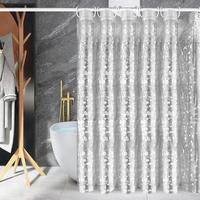 DUSCHVORHANG Polyester wasserdicht schimmelresistent waschbar mit Haken Badewanne Badezimmer - Transparent, Kunststoff (180/200cm) - MCBOSON