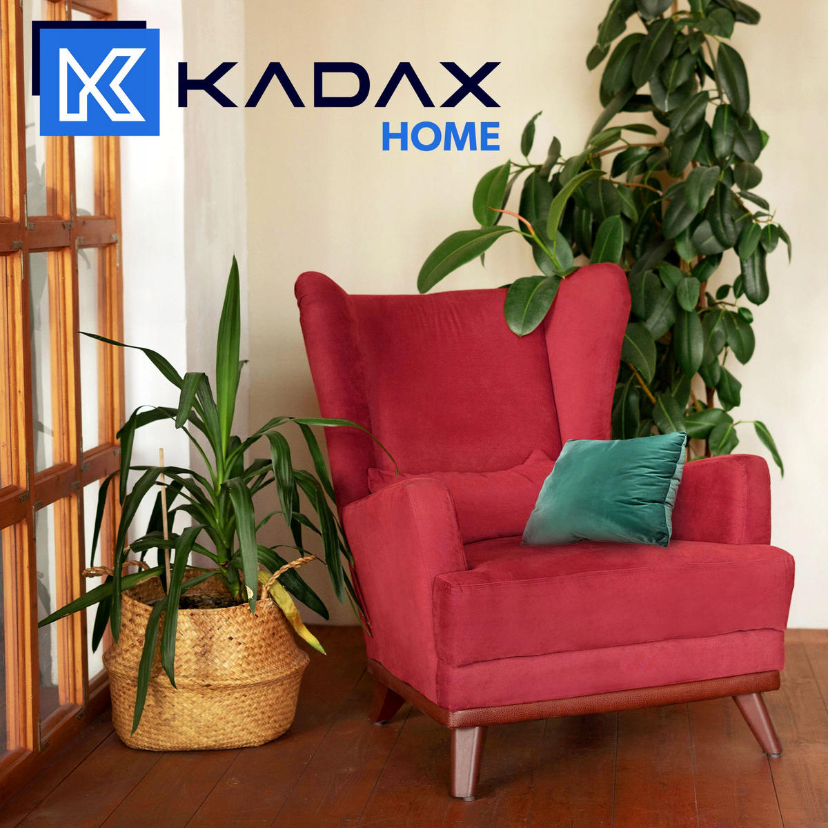 DEKOKISSEN, Grün - Grün, Textil (46/46cm) - KADAX