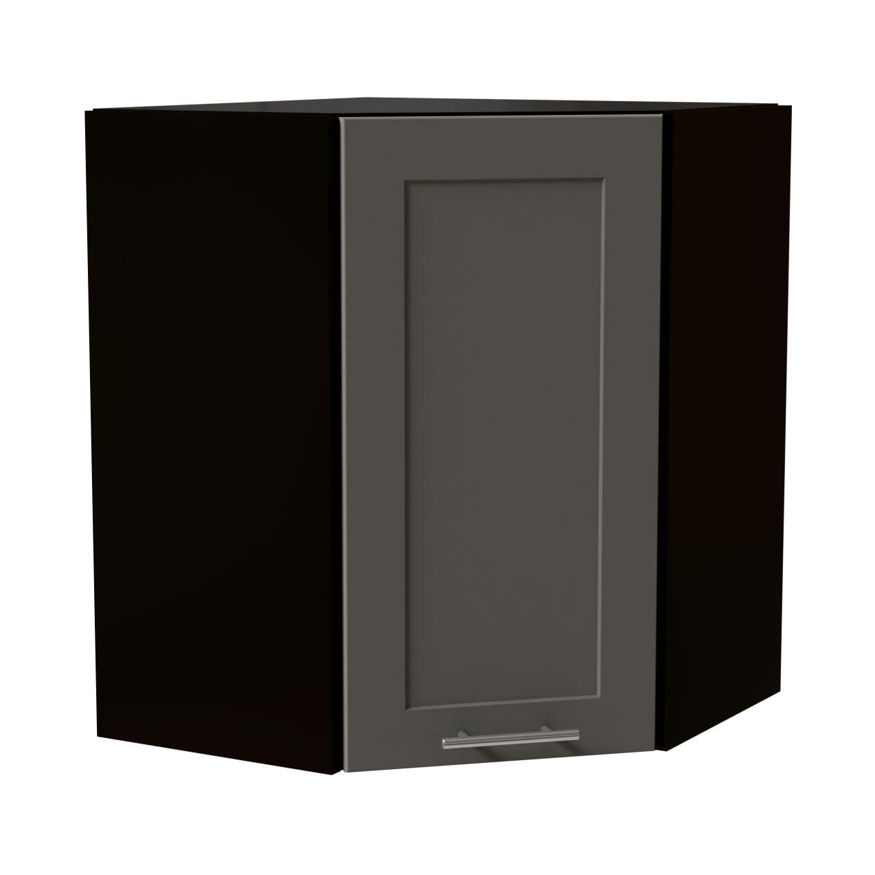 ECKHÄNGESCHRANK Oslo W10/60 Schwarz / Dust Grey Matt 60 / 60 / 72cm - Schwarz/Grau, Holz/Holzwerkstoff (60/72/60cm) - Feldmann-Wohnen
