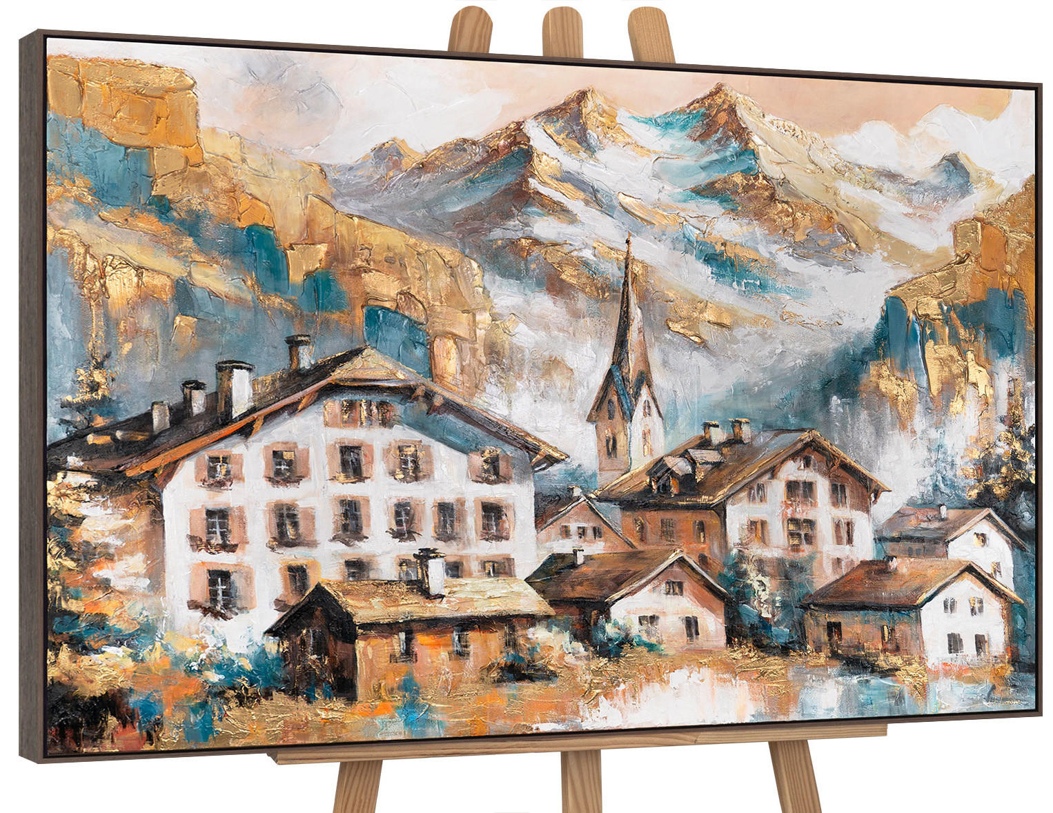 GEMÄLDE Sonnige Höhen Schattenfugenrahmen Grau 120x80 cm - Grau, Holz (120/80cm) - YS-art gallery