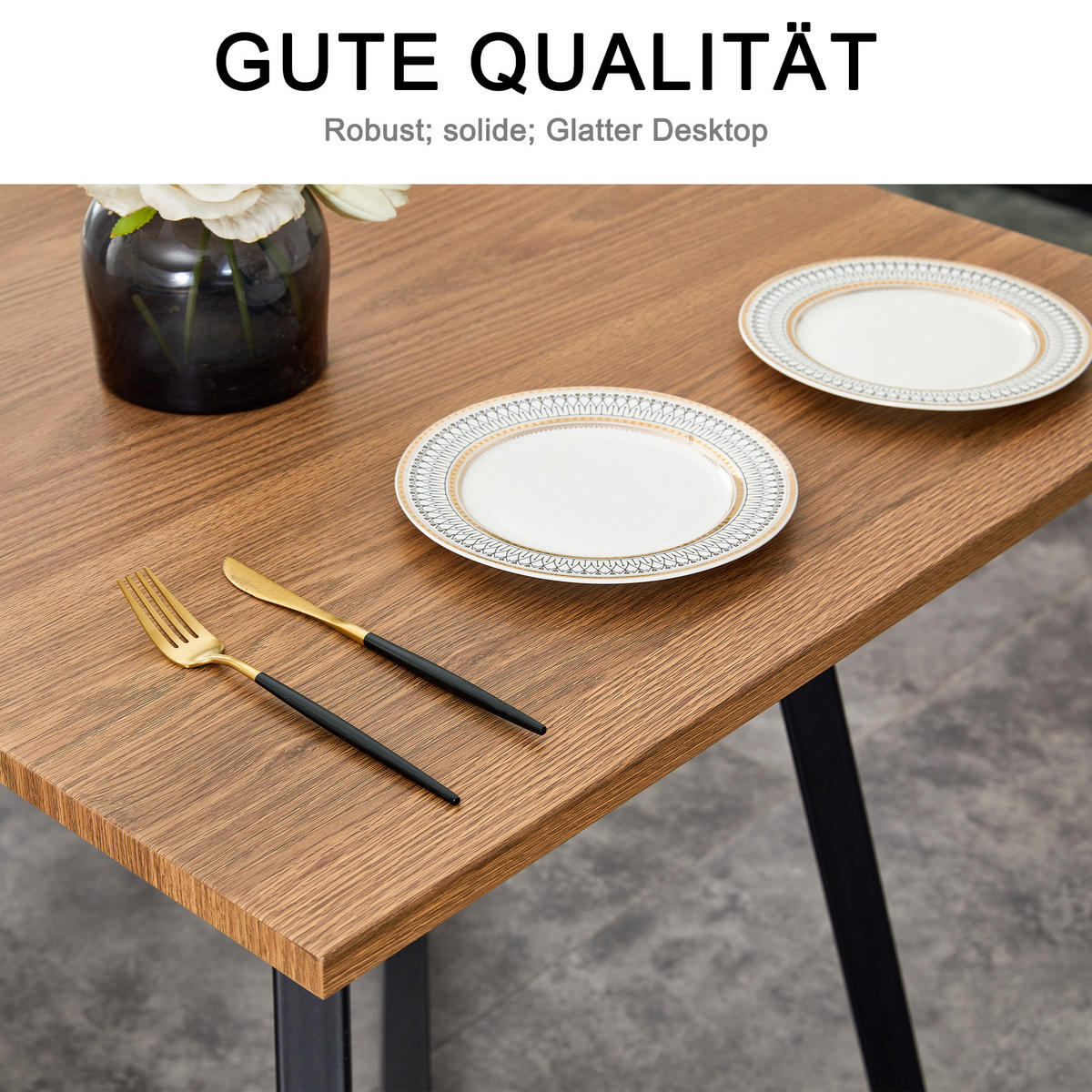 ESSTISCH 80 cm quadratisch für 4 Personen - Schwarz, Holzwerkstoff (80/80/75cm)