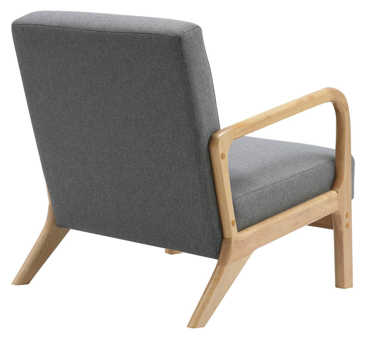 SESSEL Holz hellgrau - Eukalyptusholzfarben/Hellgrau, Holz/Textil (64/74/80cm) - CLP