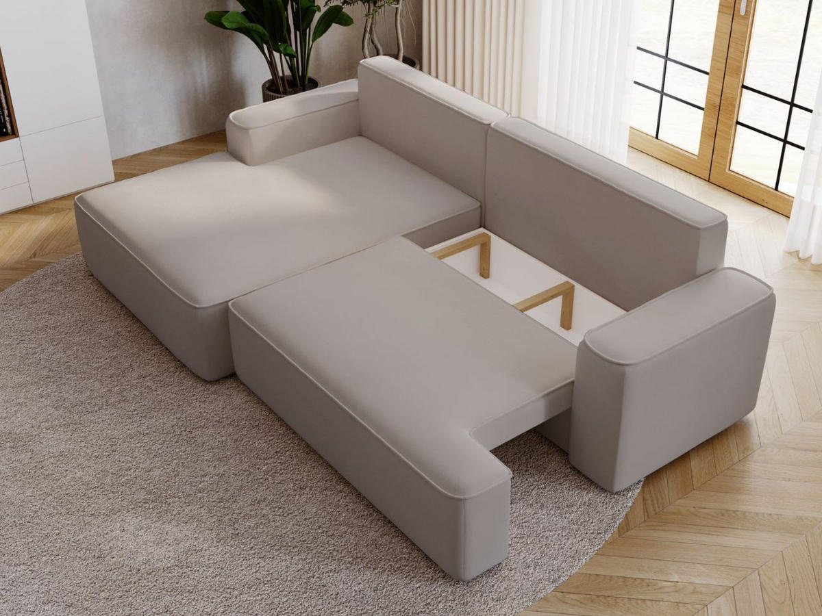 ECKSOFA California Hellgrau Links - Hellgrau, Holz/Textil (165/270cm) - Graingold