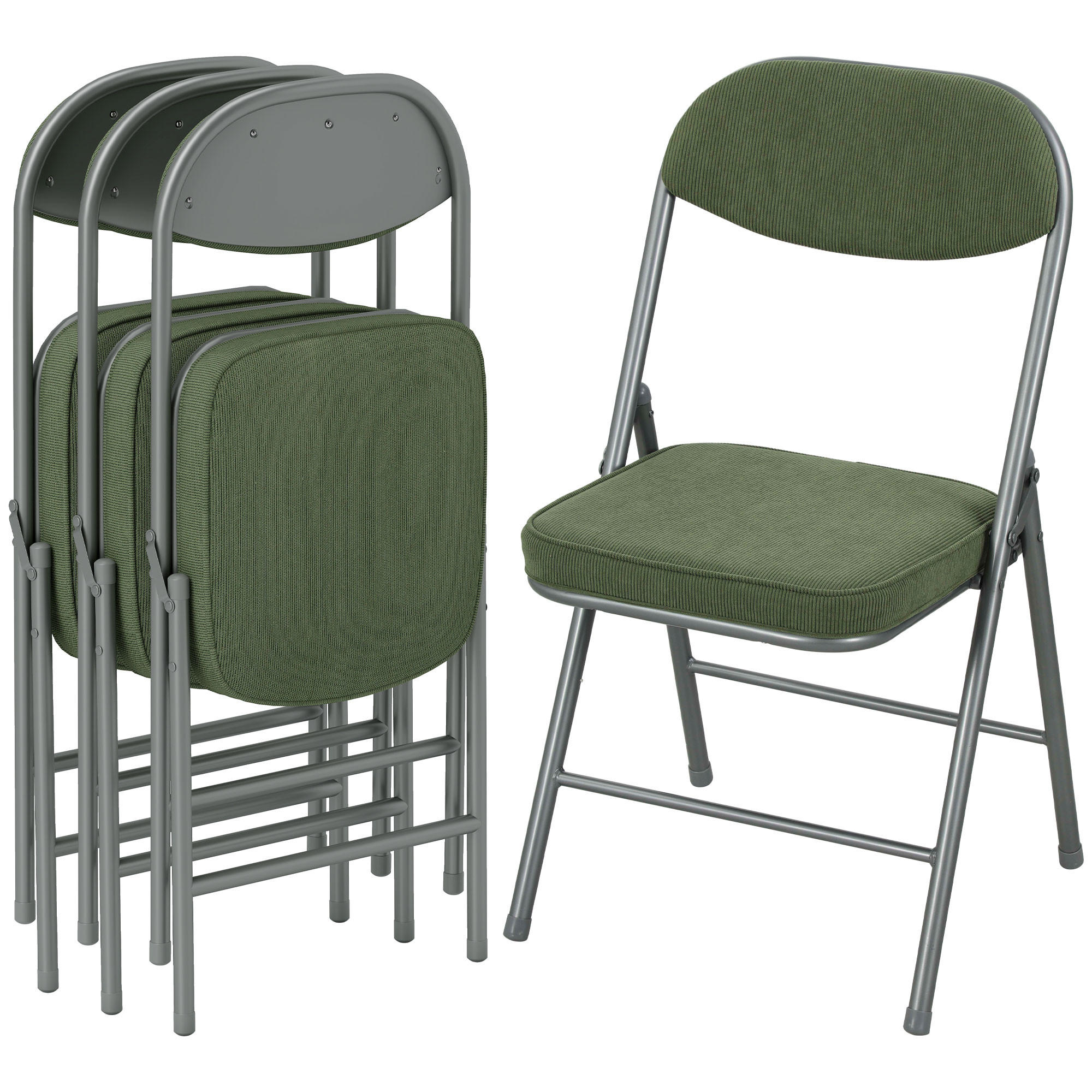 KLAPPSESSEL Grun 4 Stück - Grün, Naturmaterialien (45/82/48.5cm) - GiPP