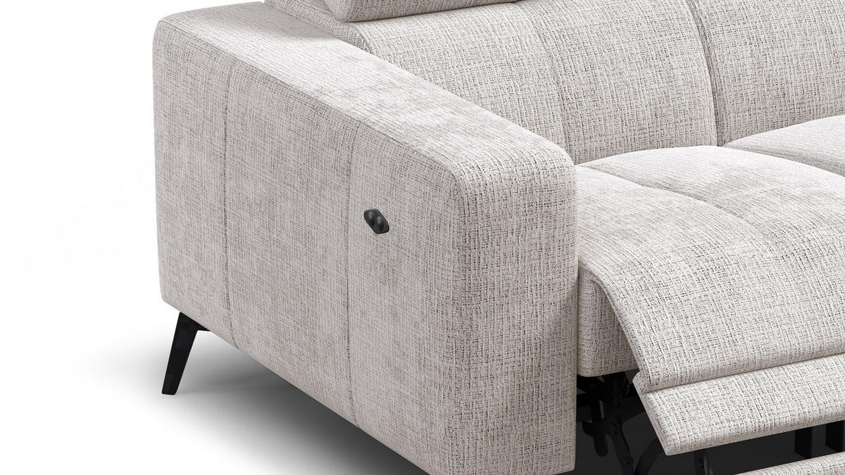 RELAXSOFA MORELLO 2-Sitzer, creme, 2 x Relax Zero Gravity - Creme, Holz/Textil (164/82/103cm) - Courtois Laville
