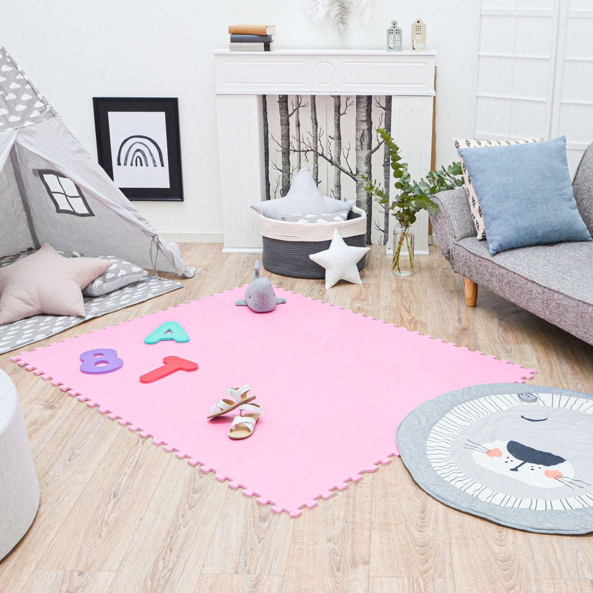 SPIELMATTE ab Null - 180/90/1 cm Puzzlematte Pink - Pink, Kunststoff (30/30cm) - Littletom
