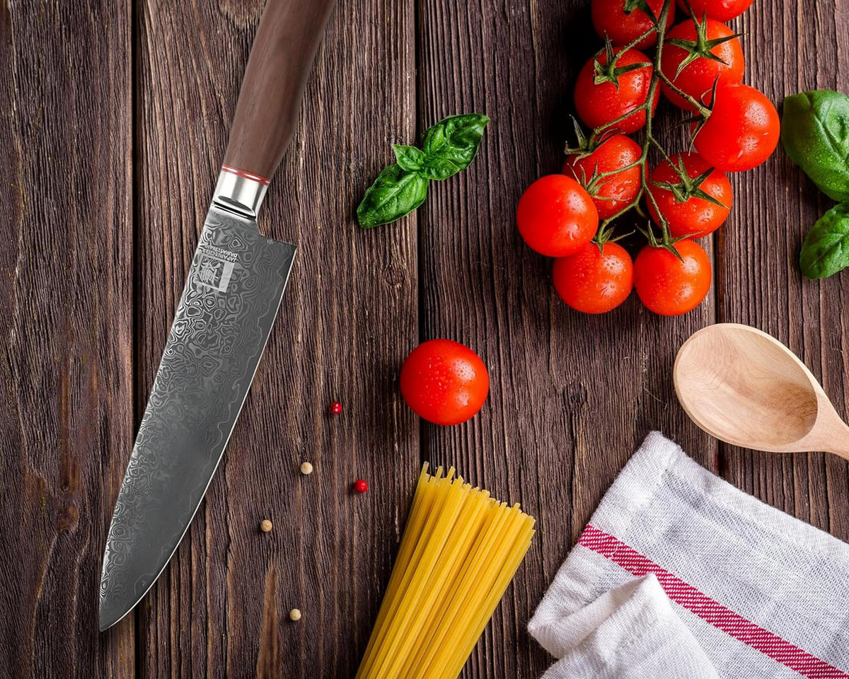 CHEFMESSER Damastmesser Kurumi - Braun, Metall (32cm) - Zayiko