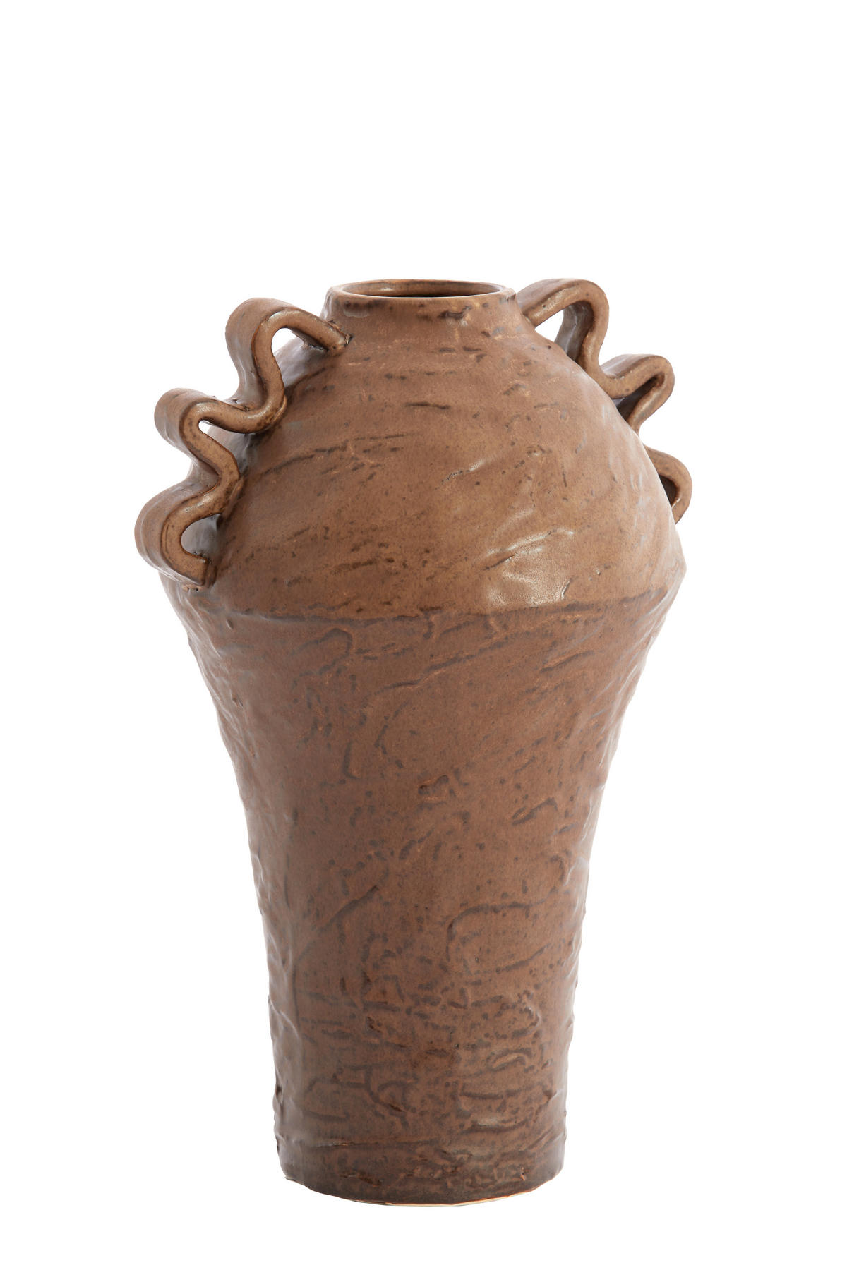 VAZE Volca Braun 25/20/35 cm - Braun, Keramik (35cm) - Light & Living