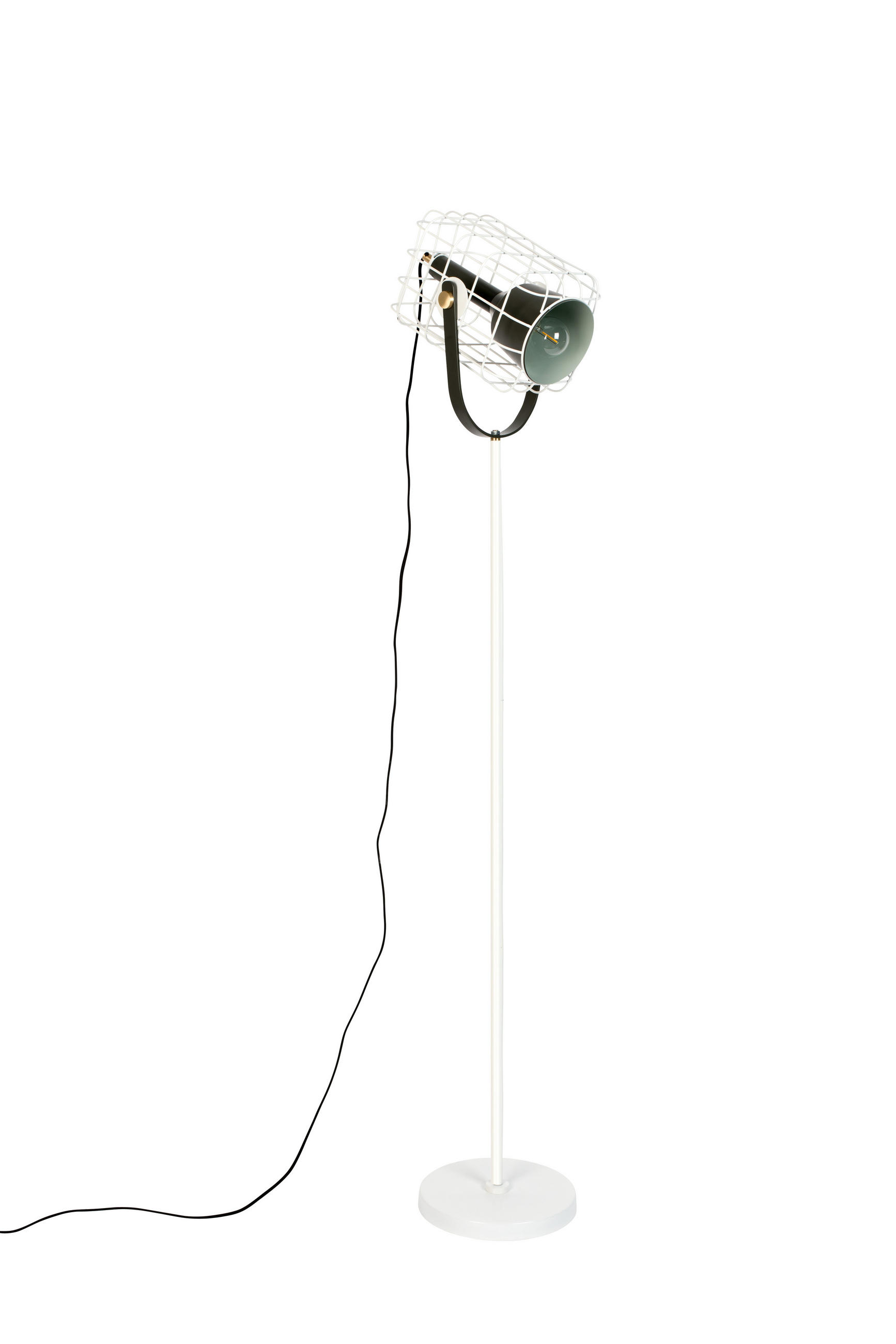 STEHLAMPE Cage - Weiß - 32/21.5/158 cm - Weiß, Kunststoff (32/21.5/158cm)
