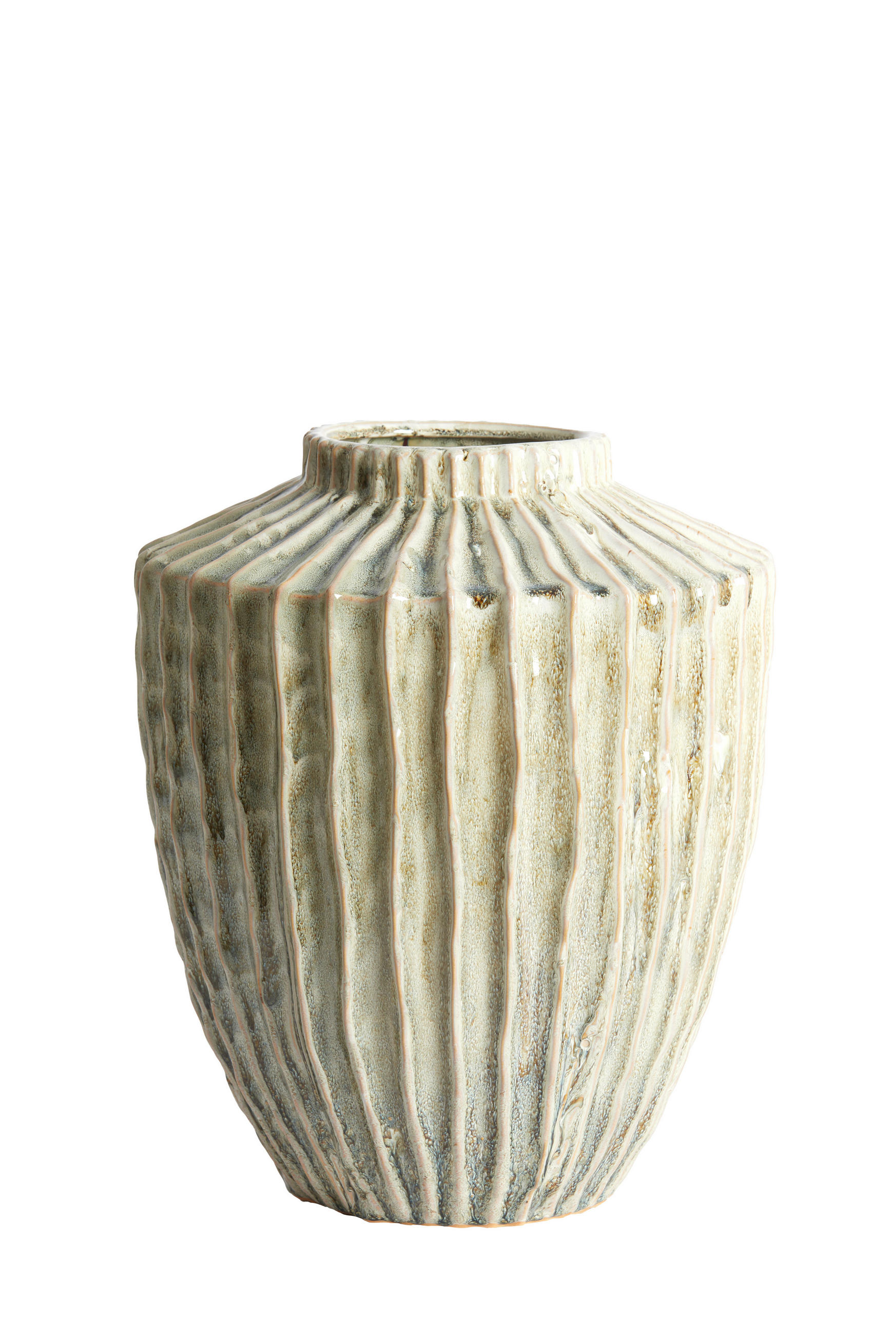 VAZE Talea Grün 32/32/40 cm - Salbeigrün, Keramik (40cm) - Light & Living