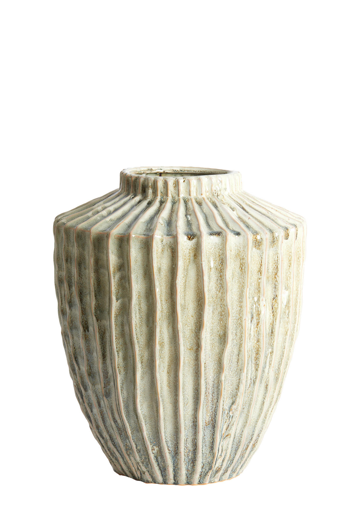 VAZE Talea Grün 32/32/40 cm - Salbeigrün, Keramik (40cm) - Light & Living