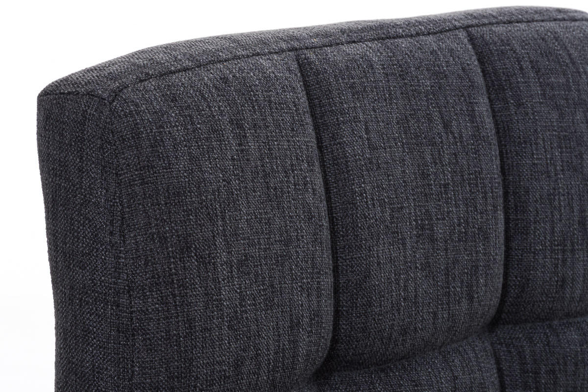 BARHOCKER Rezar Stoff Dunkelgrau Silber - Dunkelgrau, Textil/Metall (46/94/47cm) - DELUKE