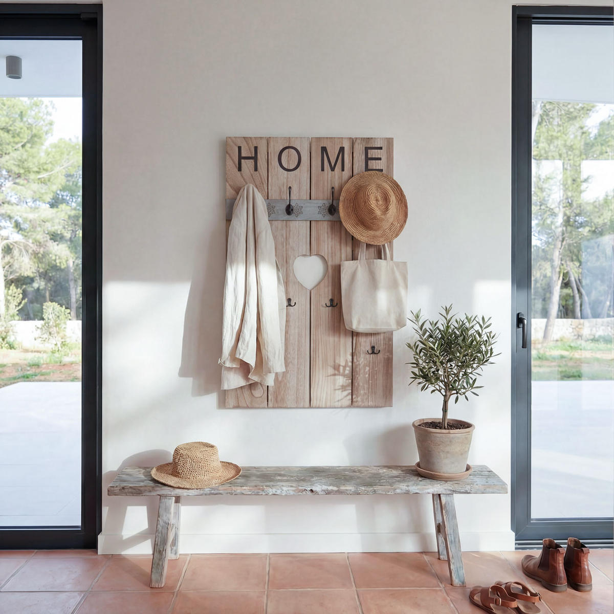 WANDGARDEROBE HOME SHABBY-LOOK Beige - Beige, Holz (60/91/8cm) - MCW