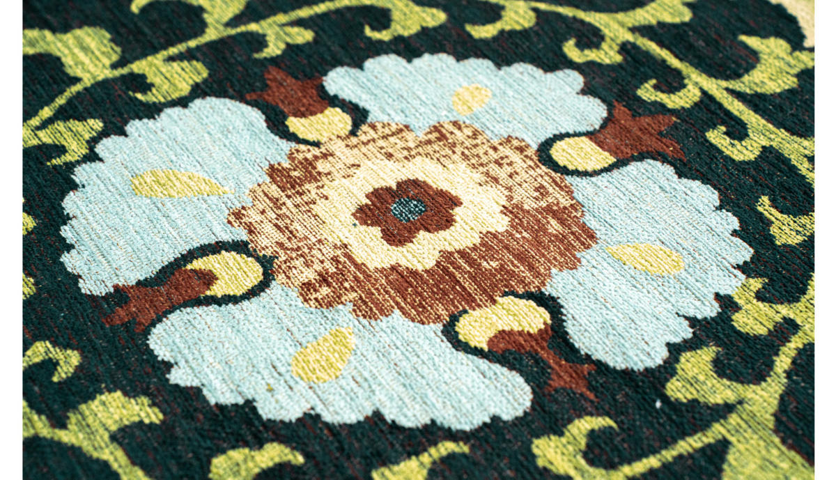 TEPPICH Flachgewebe Orient TABRY Schwarz 140 x 200 cm - Schwarz, Textil (140/200cm) - Novatrend