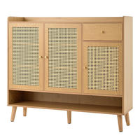 SCHUHSCHRANK aus Spanplatte 120x35x106cm in Natural mit 3 Türen & Schublade - Naturfarben, Holzwerkstoff (35/106/120cm) - Modfu