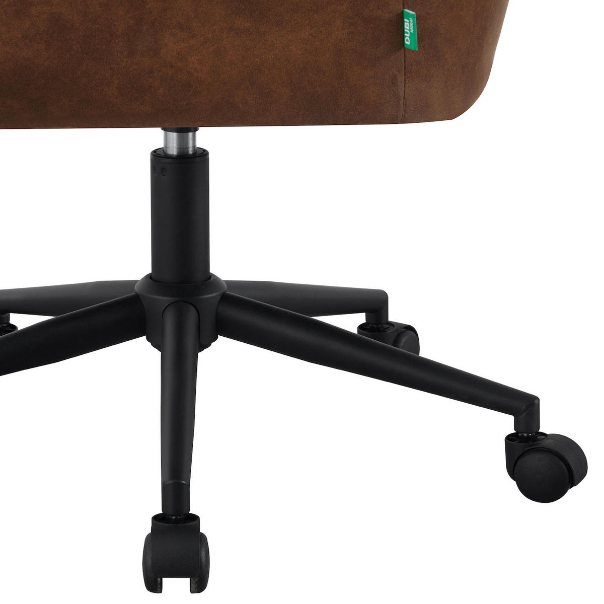 BÜROSTUHL LEON Braun höhenverstellbar 360°drehbar - Schwarz/Braun, Kunststoff/Textil (61/83/64cm) - DUBI Möbel
