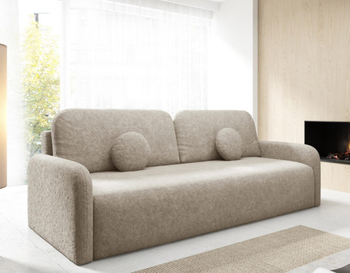 SOFA Beige RAVI Mit Bettkasten Fredo 10 - Beige, Textil (218/90/88cm) - Sepro Meble