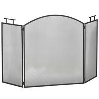 KAMINSCHIRM DE-17037 3 klappbare Flügel Schwarz - Schwarz, Metall (24/76.5/110cm) - ComfortXL
