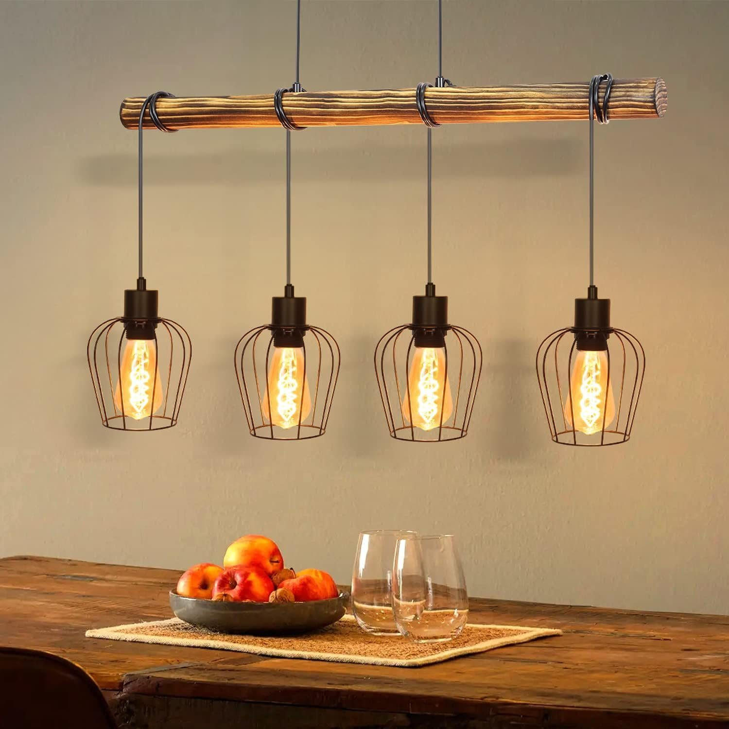 HÄNGELEUCHTE Senta 80/13/198 cm - Braun, Holz (80/13/198cm) - Nettlife