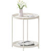 COUCHTISCH rund, mit Stauraum, Metall, Creme - Creme, Metall (44/44/53cm) - Woltu