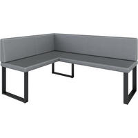 ECKBANK Alina - Kunstleder - 128 x 168 cm - Links - Grau - Grau, Leder/Metall (168/128cm) - AN-Moebel 4u