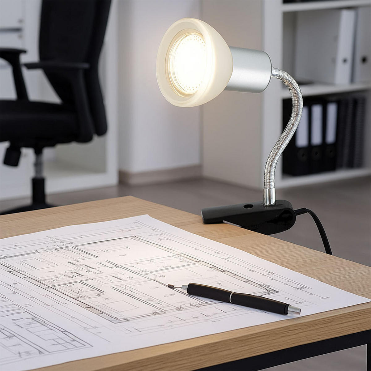 LED TISCHLEUCHTE Metall Silber 3er Set - Silberfarben, Glas (9/6.1/34cm)