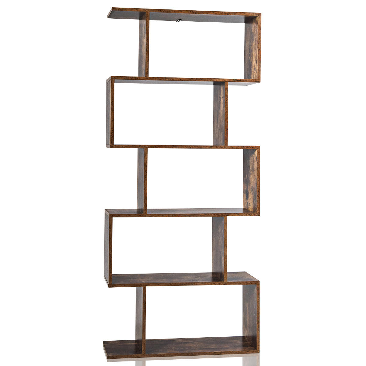 BÜCHERREGAL Vintage Eiche Dekor - Alteiche, Holz (24/158/70cm) - COSTWAY