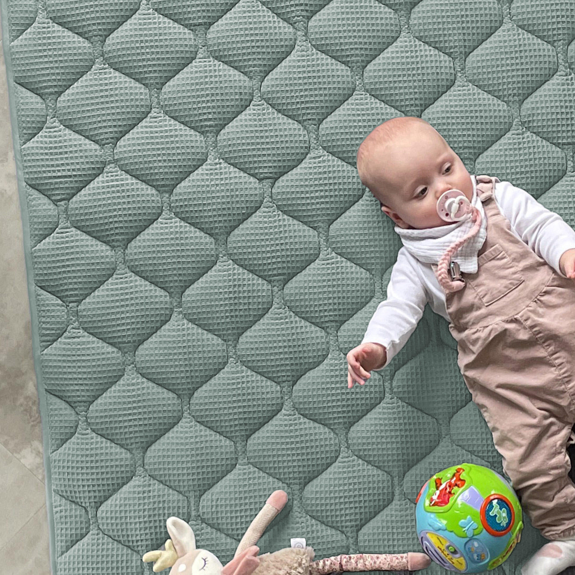 KRABBELDECKE Mint 130x150cm - Mintgrün, Textil (130/150cm) - Sanosoft