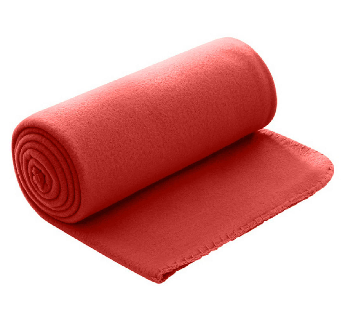 FLEECEDECKE 10er Set rot 130/160 cm Kettelrand Anti-Pilling - Rot, Textil (130/160cm) - wometo
